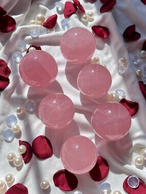 Starlight Rose Quartz Sphere | Gemmy Mozambique Crystal for Love Healing